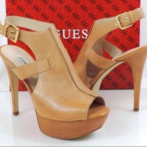 Guess Leather Brown Heels